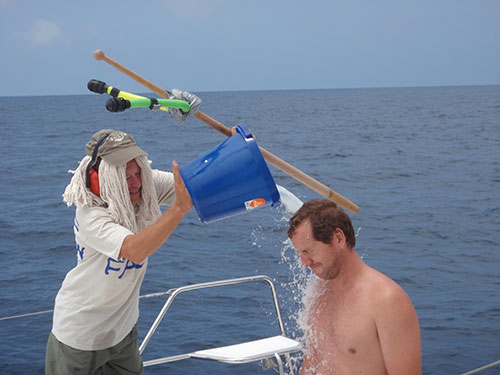 King Neptune douses Pollywog #1