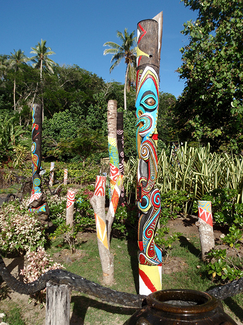 Society Islands tikis in Bora Bora