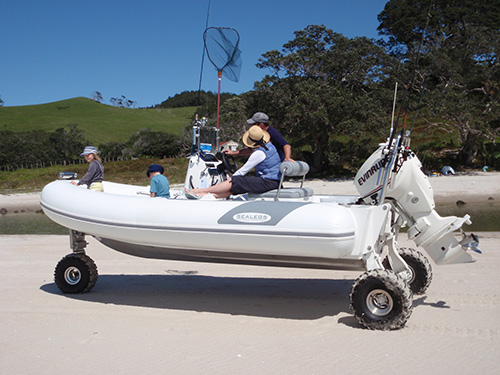 This amphibious vehicle drove right out of the water. Jason's in love.
